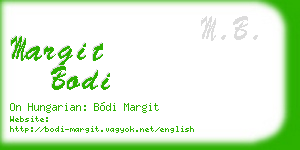 margit bodi business card
